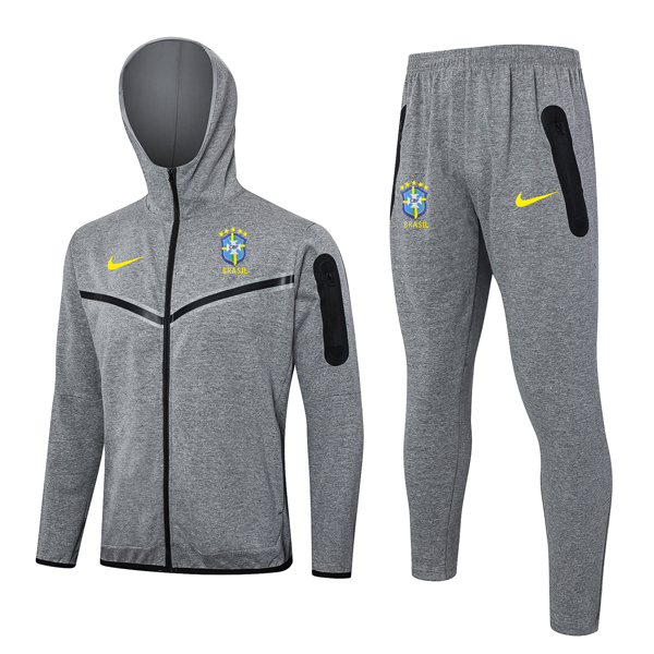 Chandal Con Capucha Brasil 2024 2025 Gris