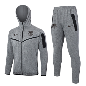 Chandal Con Capucha FC Barcelona 2024 2025 Gris Negro