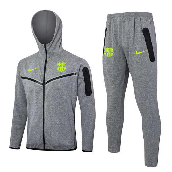 Chandal Con Capucha FC Barcelona 2024 2025 Gris Verde