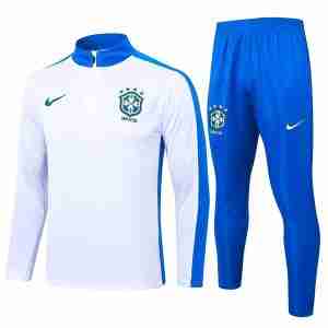 Sudadera De Training Brasil 2024 2025 Blanco Azul