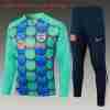Sudadera De Training Ninos FC Barcelona 2024 2025 Verde Azul