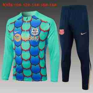 Sudadera De Training Ninos FC Barcelona 2024 2025 Verde Azul