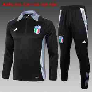 Sudadera De Training Ninos Italia 2024 2025 Negro Gris