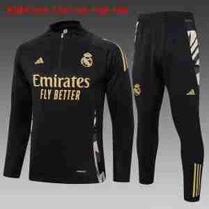 Sudadera De Training Ninos Real Madrid 2024 2025 Negro Amarillo