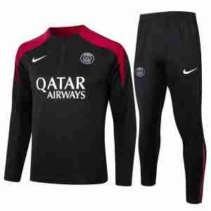 Sudadera De Training Paris Saint Germain 2024 2025 Negro Rojo