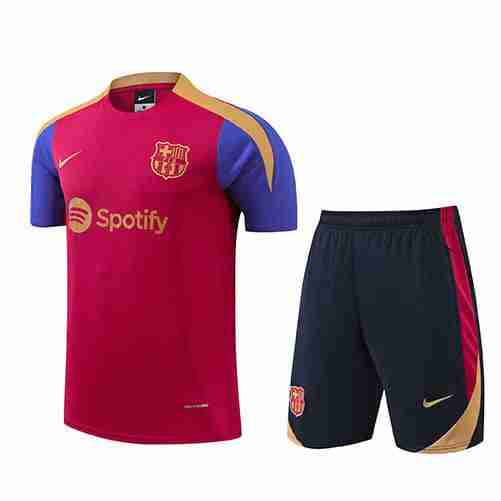 Tailandia Conjunto Equipacion Entrenamiento FC Barcelona 2024 2025 Rojo Azul