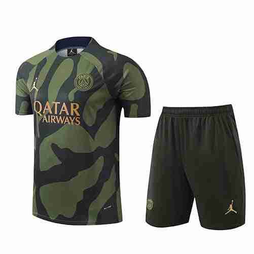 Tailandia Conjunto Equipacion Entrenamiento Paris Saint Germain 2024 2025 Verde Negro