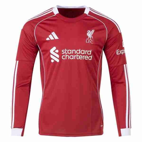 Tailandia Camiseta Liverpool 1ª ML 2025-2026 Tailandia Equipacion Liverpool Primera Manga Larga 2025 2026