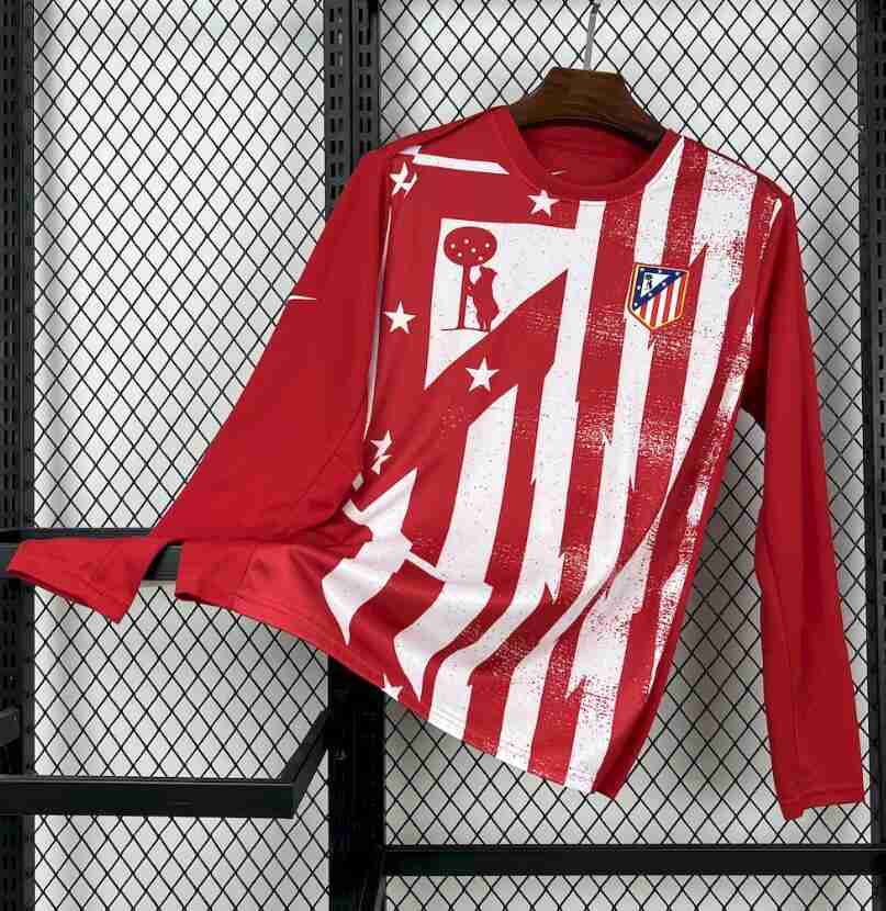 Tailandia Equipacion Atlético De Madrid Pre Match Manga Larga 2025 2026 Rojo