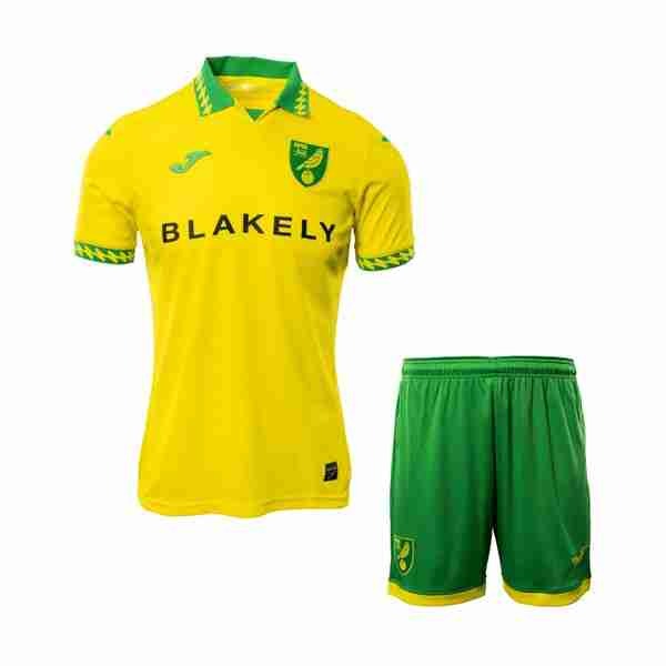 Camiseta Norwich City 1ª Niño 2025-2026 Equipacion Norwich City Conjunto Niños Primera 2025 2026