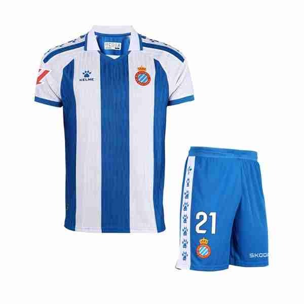 Camiseta Español 1ª Niño 2025-2026 Equipacion RCD Español Conjunto Niños Primera 2025 2026