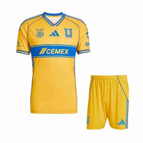 Camiseta Tigres UANL 1ª Niño 2025-2026 Equipacion Tigres Conjunto Niños Primera 2025 2026
