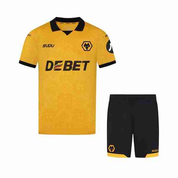 Camiseta Wolves 1ª Niño 2025-2026 Equipacion Wolves Conjunto Niños Primera 2025 2026