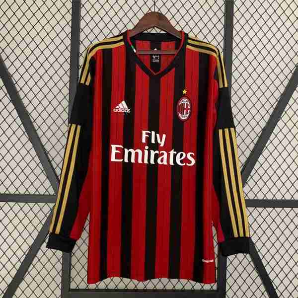 Tailandia Camiseta AC Milan 1ª ML Retro 2013 2014 Tailandia Equipacion AC Milan Primera Manga Larga Retro 2013 2014