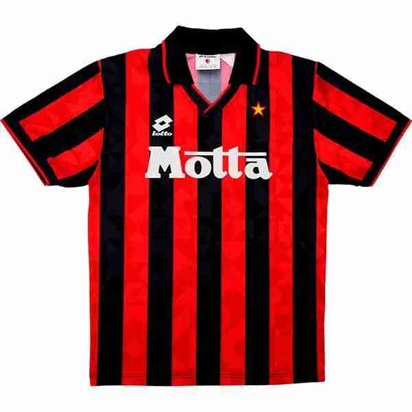 Tailandia Camiseta AC Milan 1ª Retro 1993 1994 Negro Rojo Tailandia Equipacion AC Milan Primera Retro 1993 1994 Negro Rojo