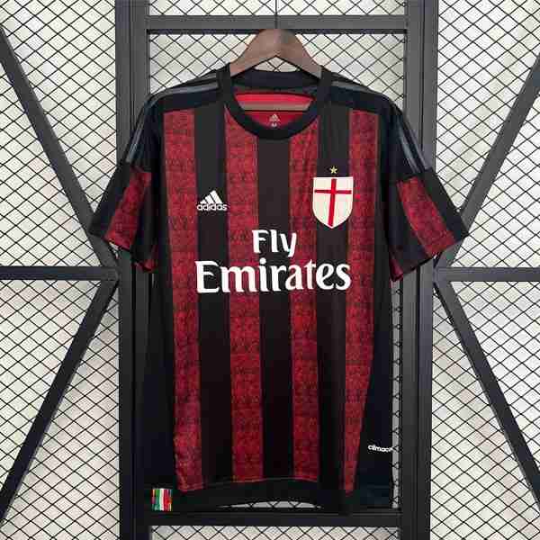 Tailandia Camiseta AC Milan 1ª Retro 2015-2016 Tailandia Equipacion AC Milan Primera Retro 2015 2016
