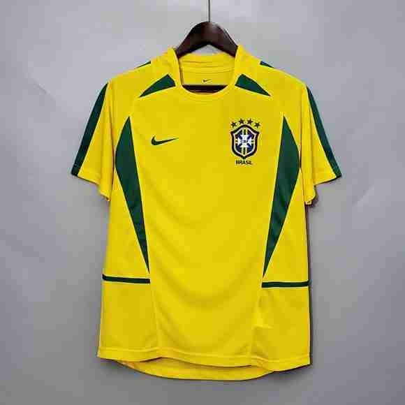 Tailandia Camiseta Brasil 1ª Retro 2002 Tailandia Equipacion Brasil Primera Retro 2002