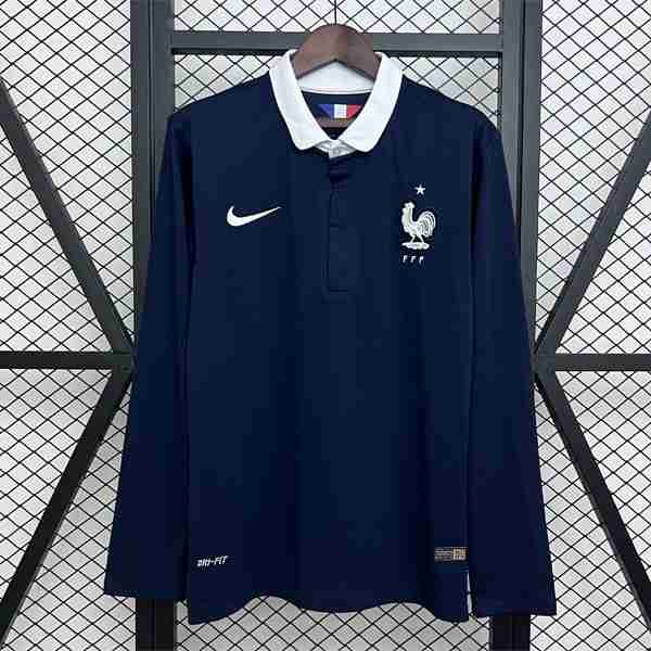 Tailandia Camiseta France 1ª Retro 2014 Tailandia Equipacion Francia Primera Manga Larga Retro 2014