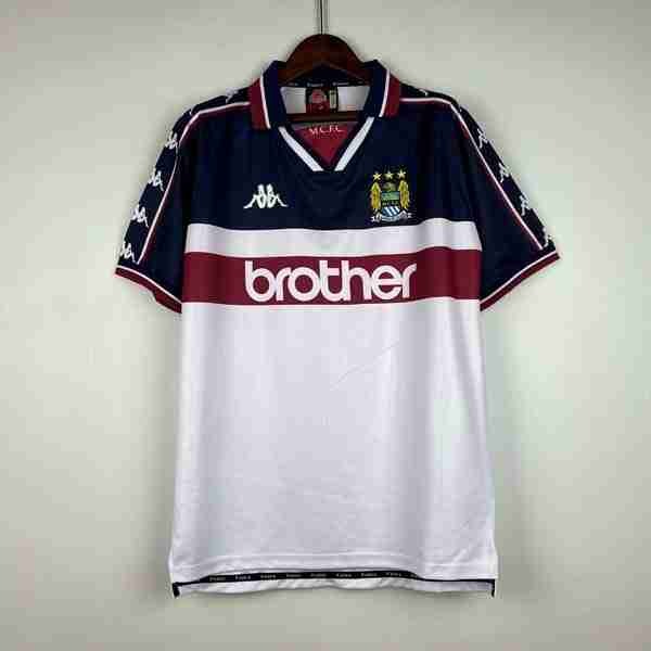 Tailandia Camiseta Manchester City 2ª 1997-1998 Tailandia Equipacion Manchester City Segunda Retro 1997 1998