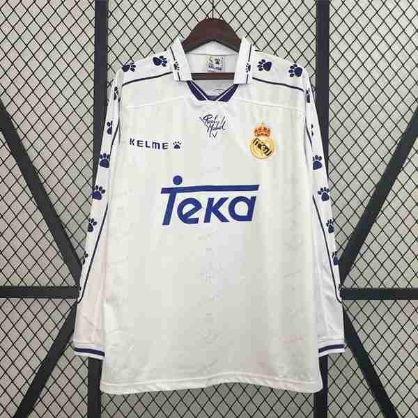 Tailandia Camiseta Real Madrid 1ª Retro ML 1994 1996 Tailandia Equipacion Real Madrid Primera Manga Larga Retro 1994 1996