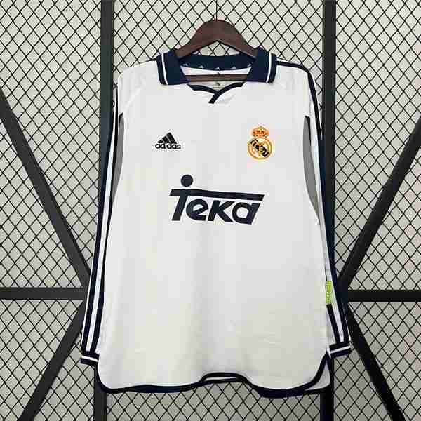 Tailandia Camiseta Real Madrid 1ª Retro ML 2000 2001 Tailandia Equipacion Real Madrid Primera Manga Larga Retro 2000 2001