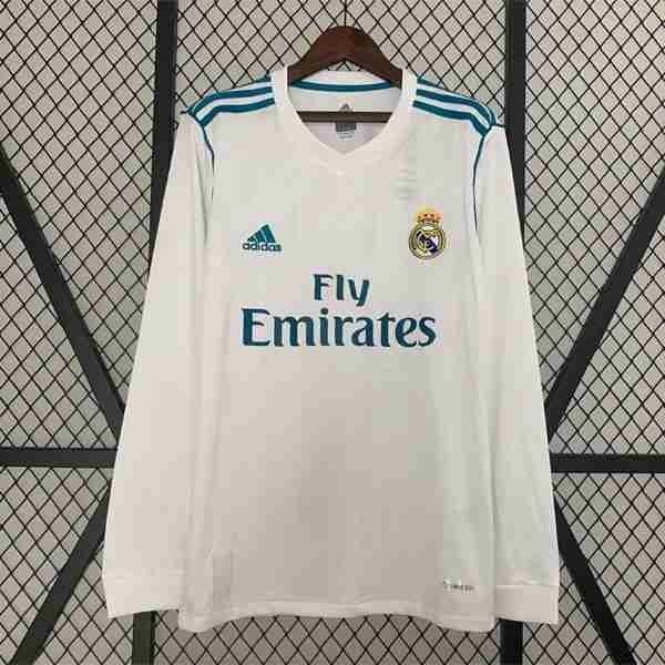 Tailandia Camiseta Real Madrid 1ª ML Retro 2017 2018 Tailandia Equipacion Real Madrid Primera Manga Larga Retro 2017 2018