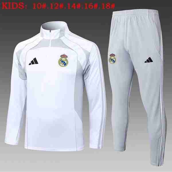 Ninos Sudadera De Training Real Madrid 2025-2026 Blanco 6 Sudadera Entrenamiento Niños Real Madrid 2025 2026 Blanco Gris