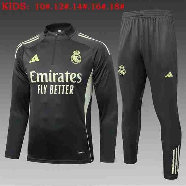 Ninos Sudadera De Training Real Madrid 2025-2026 Verde 7 Sudadera Entrenamiento Niños Real Madrid 2025 2026 Gris Verde