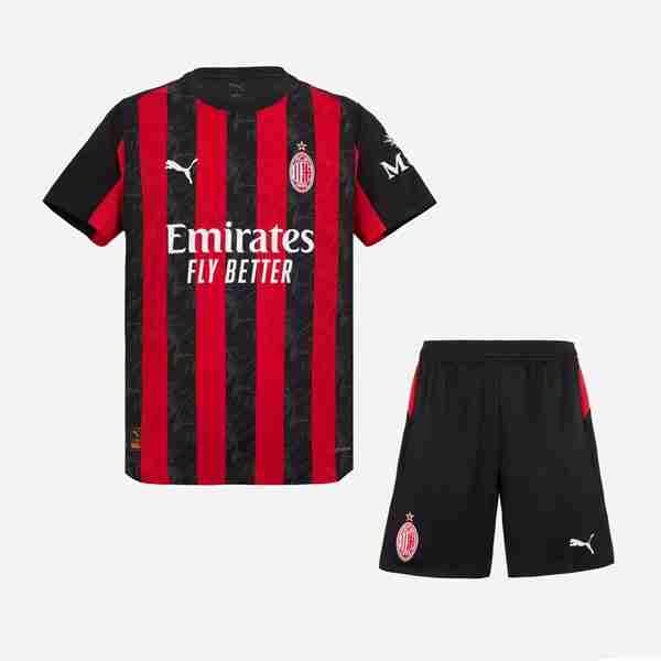 Camiseta AC Milan 1ª Niño 2025-2026 Equipacion AC Milan Conjunto Nino Primera 2025 2026