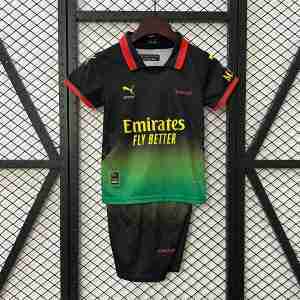 Equipacion AC Milan Conjunto Niño Off White 2025 2026 Verde