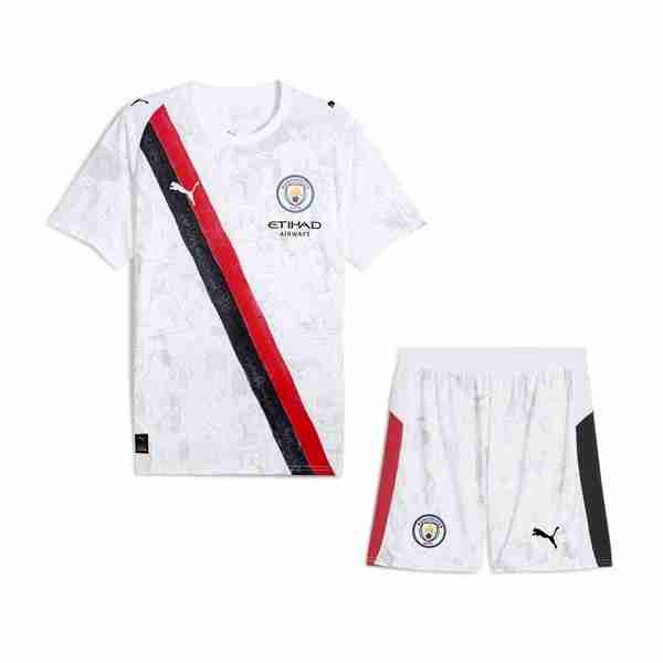 Camiseta Manchester City KidSuper Niño 2025-2026 Blanco Equipacion Manchester City Conjunto Niño KidSuper 2025 2026 Blanco