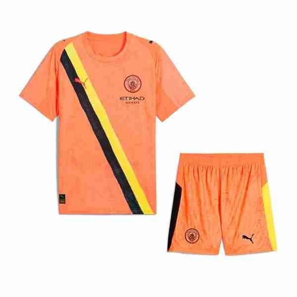 Camiseta Manchester City KidSuper Niño 2025-2026 Naranja Equipacion Manchester City Conjunto Niño KidSuper 2025 2026 Naranja