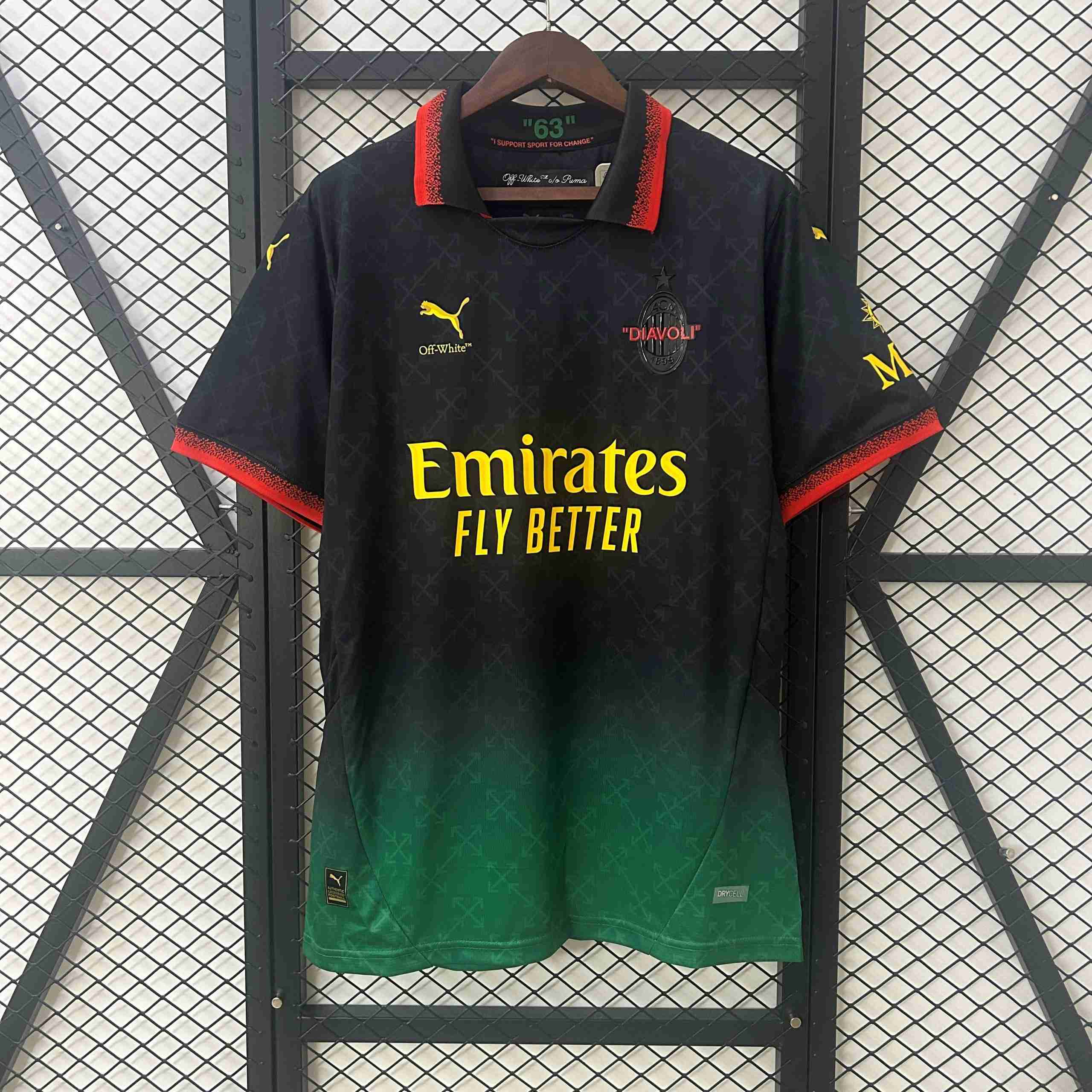 Tailandia Camiseta AC Milan Co-Branded Edition 2025-2026 Verde Tailandia Equipacion AC Milan Off White 2025 2026 Verde