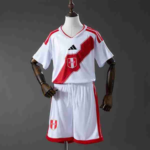 Camiseta Perú 1ª Niño 2026 Equipacion Perú Conjunto Niños Primera 2026
