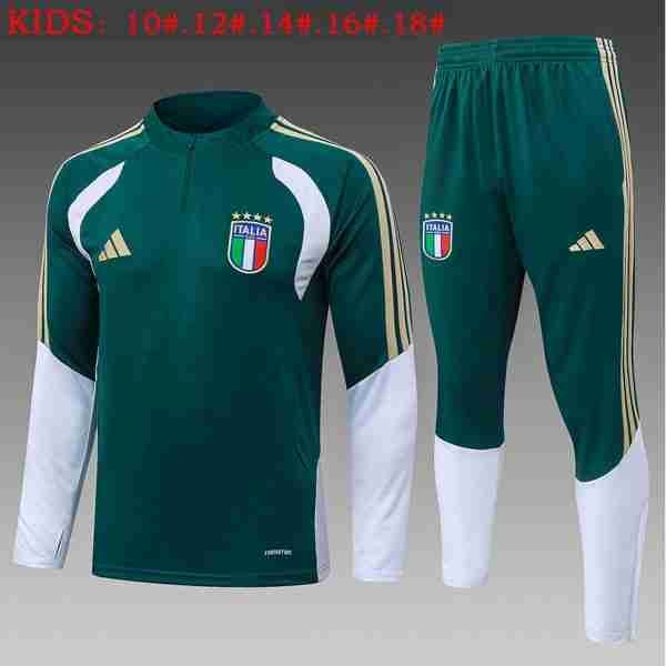 Ninos Sudadera De Training Italia 2026-2027 Verde Sudadera Entrenamiento Niños Italia 2026 2027 Verde