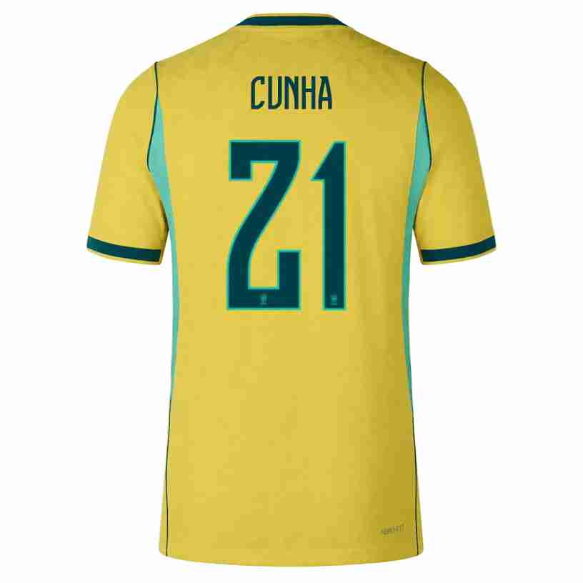 CUNHA NO.21 Equipacion Brasil Primera 2026-Versión Jugador CUNHA NO.21 Equipacion Brasil Primera 2026-Versión Jugador