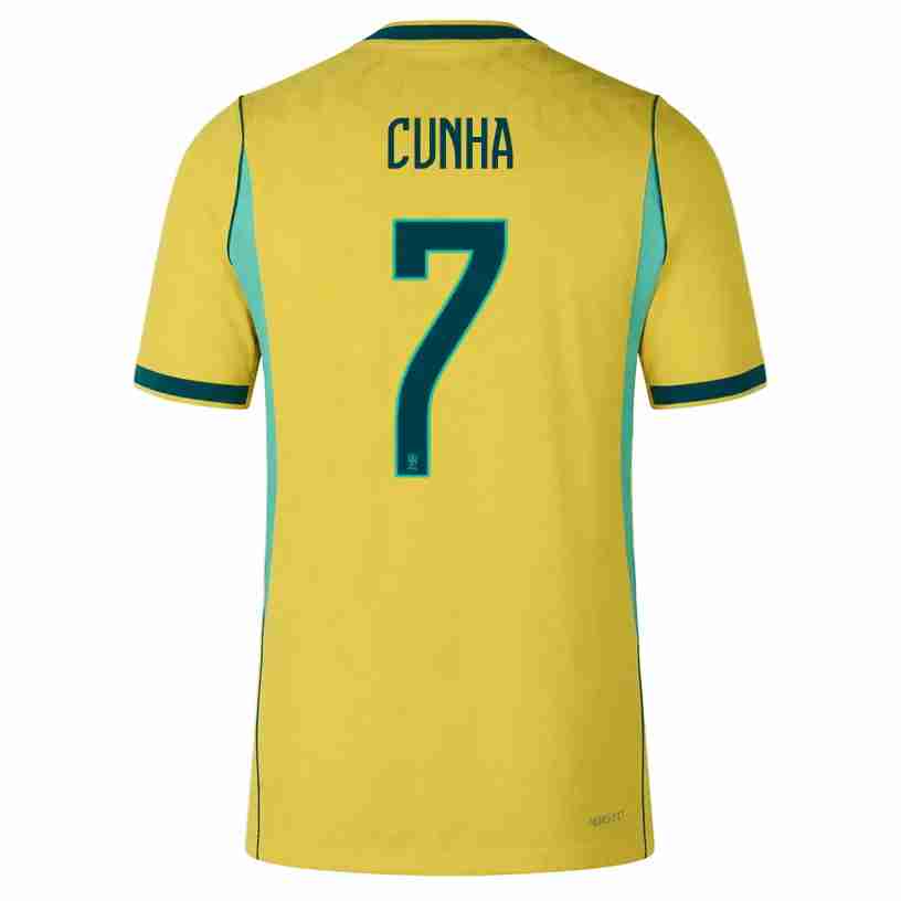 CUNHA NO.7 Equipacion Brasil Primera 2026-Versión Jugador CUNHA NO.7 Equipacion Brasil Primera 2026-Versión Jugador