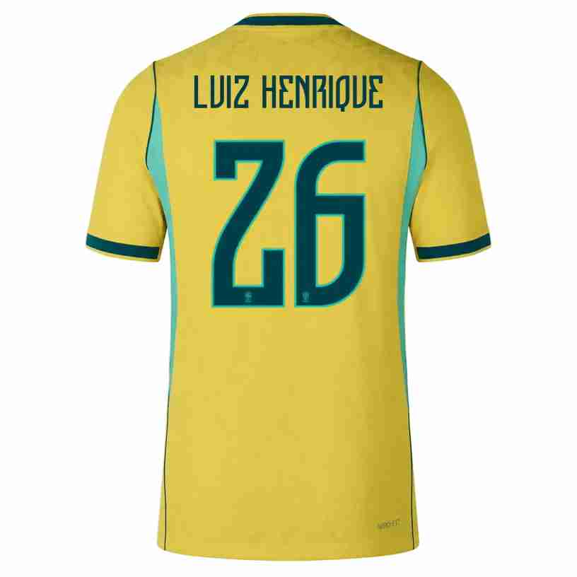 LUIZ HENRIQUE NO.26 Equipacion Brasil Primera 2026-Versión Jugador LUIZ HENRIQUE NO.26 Equipacion Brasil Primera 2026-Versión Jugador