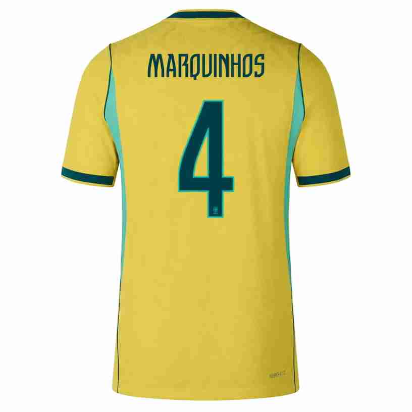 MARQUINHOS N.4 Equipacion Brasil Primera 2026-Versión Jugador MARQUINHOS NO.4 Equipacion Brasil Primera 2026-Versión Jugador